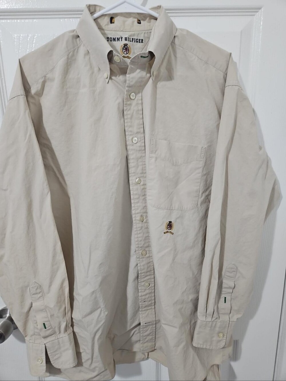 Tommy Hilfiger Men's Light Beige Button-Up Shirt Jacket